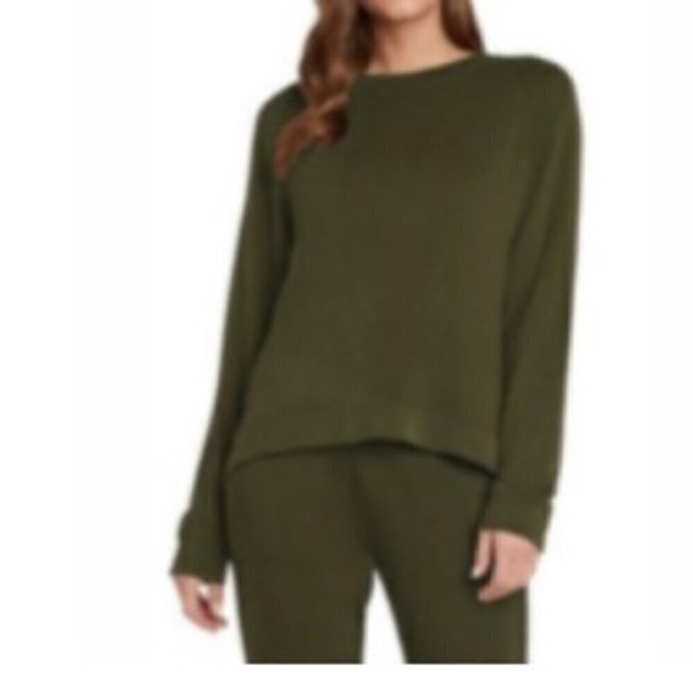 Search for Sanity High Neck Fleece Sweatshirt Olive Size M EUC